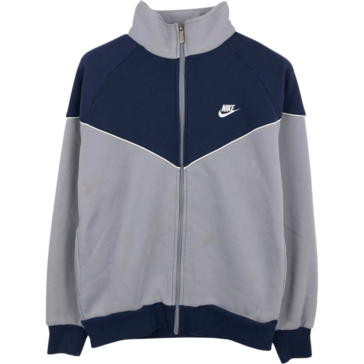 90'S Nike Silver Tag Two-Tone Full-Zip Sweatshirt, Men's Size L (Equivalent), Vintage unclear gray type Vintage Second Hand