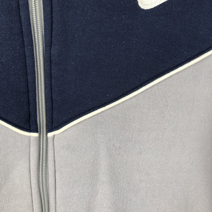 90'S Nike Silver Tag Two-Tone Full-Zip Sweatshirt, Men's Size L (Equivalent), Vintage unclear gray type Vintage Second Hand