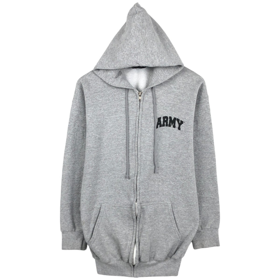 90s-00'S ES Sports ARMY Full-Zip Sweatshirt Hoodie, Made in USA, Men's Size M (Equivalent), Vintage cotton gray type Vintage Second Hand