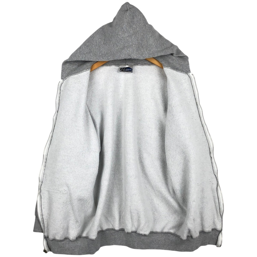 90s-00'S ES Sports ARMY Full-Zip Sweatshirt Hoodie, Made in USA, Men's Size M (Equivalent), Vintage cotton gray type Vintage Second Hand