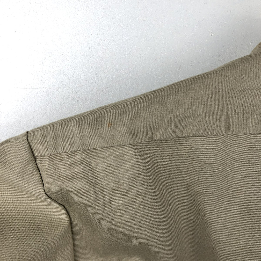 90'S Dickies Long-Sleeve Work Shirt, Made in USA, Men's Size L (Equivalent), Vintage polyester Beige type Vintage Second Hand