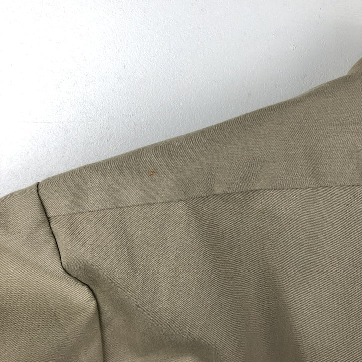 90'S Dickies Long-Sleeve Work Shirt, Made in USA, Men's Size L (Equivalent), Vintage polyester Beige type Vintage Second Hand