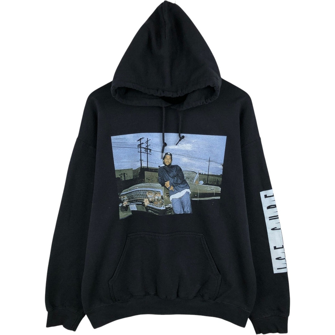 ICE CUBE Band Sweat Pullover Hoodie, Men's Size L (approx.) unclear black type Vintage Second Hand