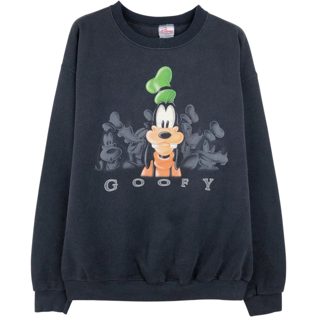 Disney Goofy character sweatshirt, made in USA, men's size XL equivalent, vintage. cotton black type Vintage Second Hand