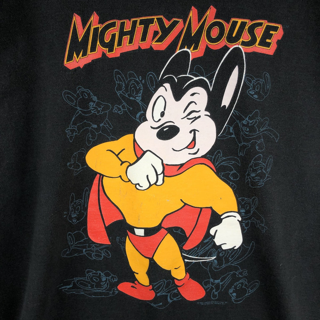 90'S Fruit of the Loom Mighty Mouse Character Print T-Shirt, Made in USA, Men's XL (approx.) Vintage cotton black type Vintage Second Hand