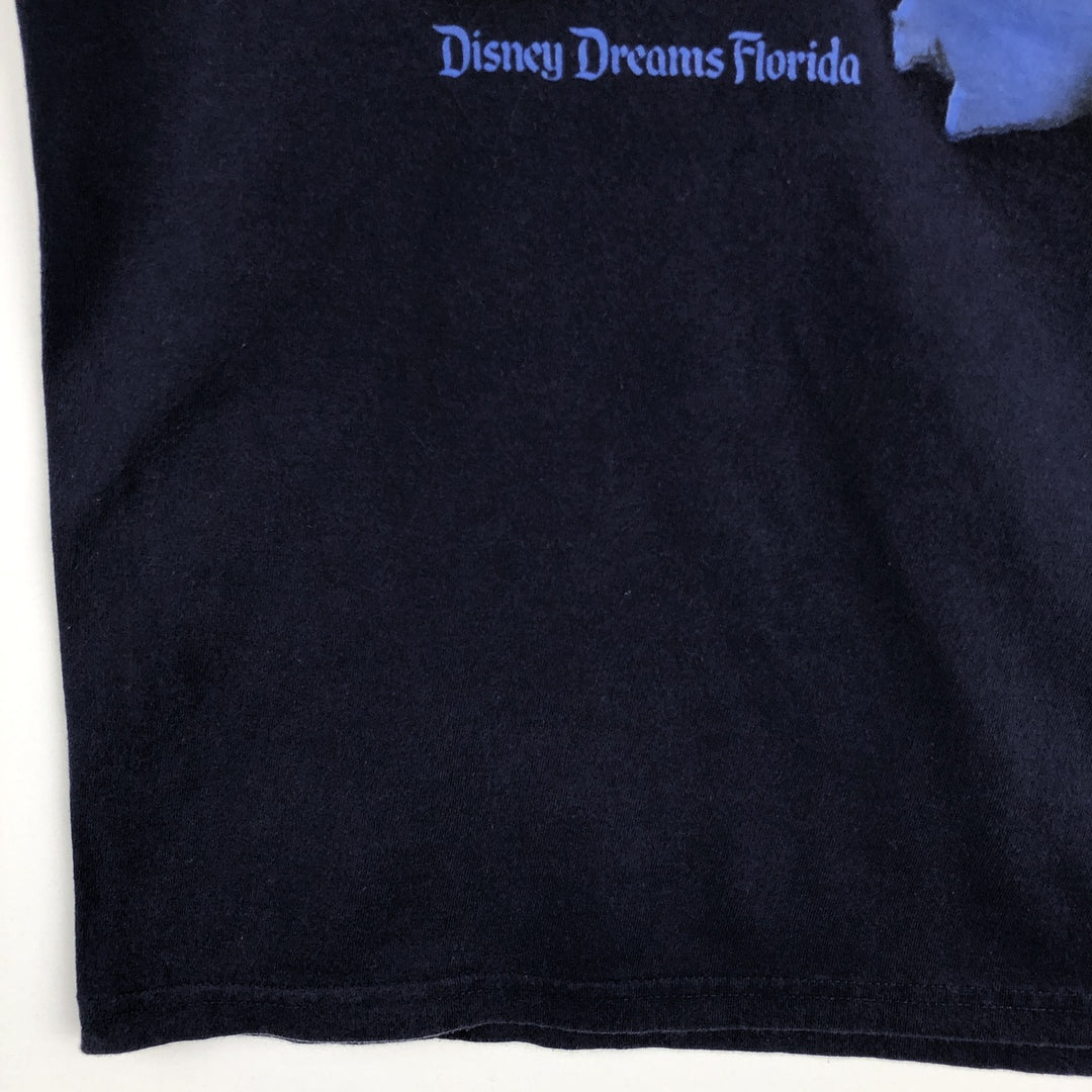 Disney MICKEY MOUSE character print T-shirt, men's size XL (approx.) cotton navy blue type Vintage Second Hand