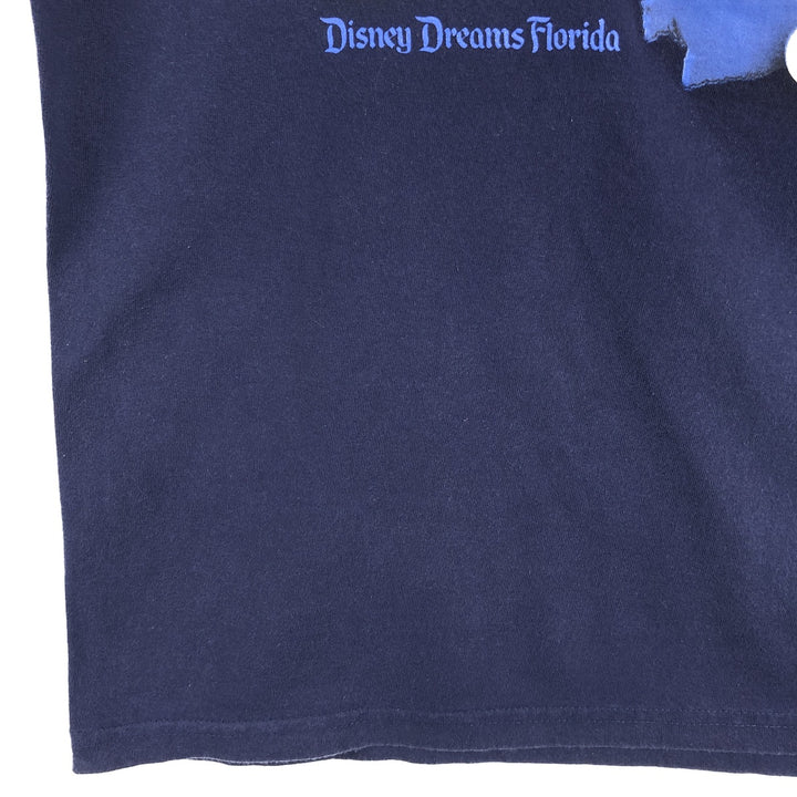 Disney MICKEY MOUSE character print T-shirt, men's size XL (approx.) cotton navy blue type Vintage Second Hand