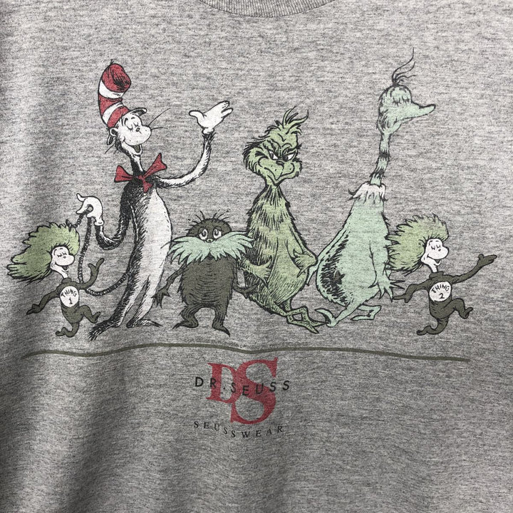 Dr. Seuss GRINCH character print T-shirt, made in USA, men's size XL equivalent, vintage. cotton gray type Vintage Second Hand