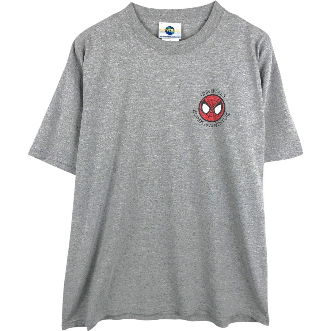 Marvel Spider-Man character print T-shirt, men's XL size cotton gray type Vintage Second Hand