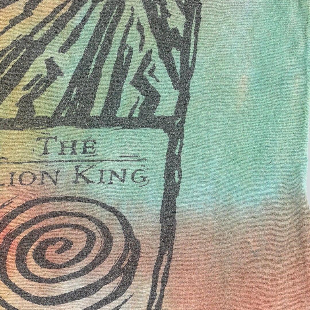 90'S Disney THE LION KING Tie-Dye Pattern Character Print T-Shirt, Men's Size L (approx.), Vintage cotton multicolor Vintage Second Hand