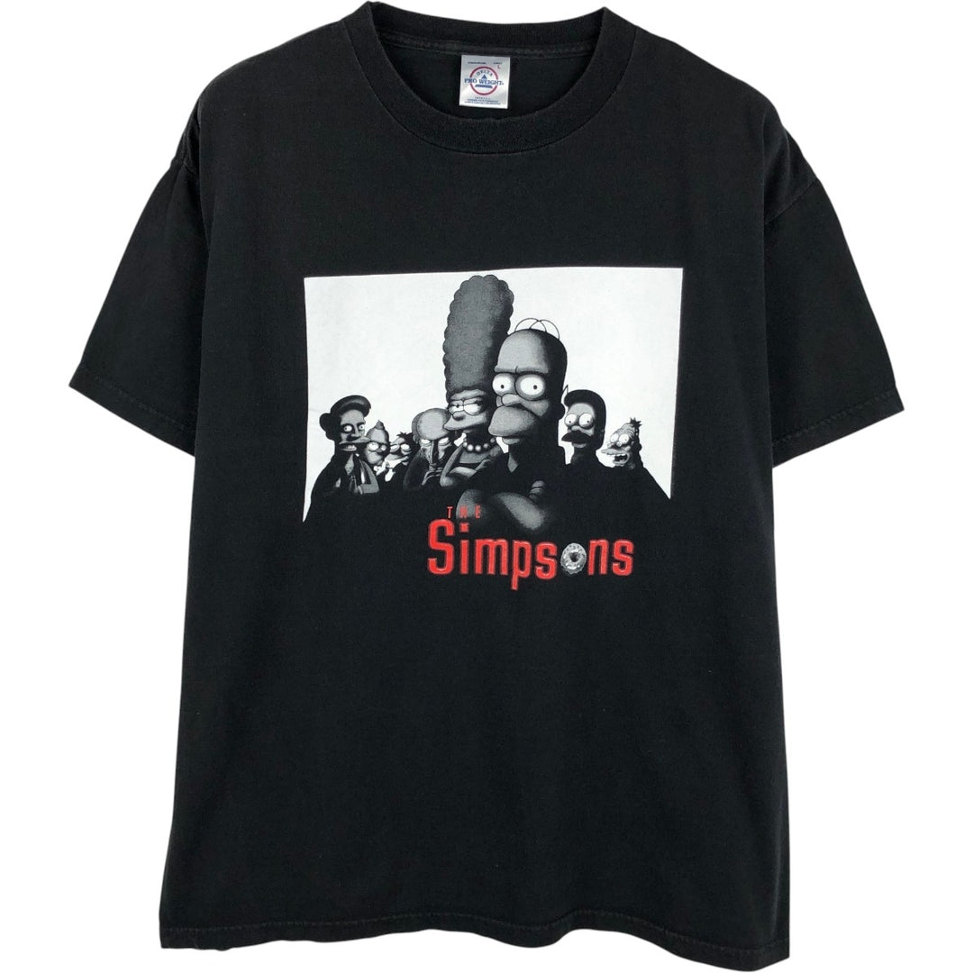 DELTA THE SIMPSONS Character Print T-Shirt (Men's Size L) cotton black type Vintage Second Hand