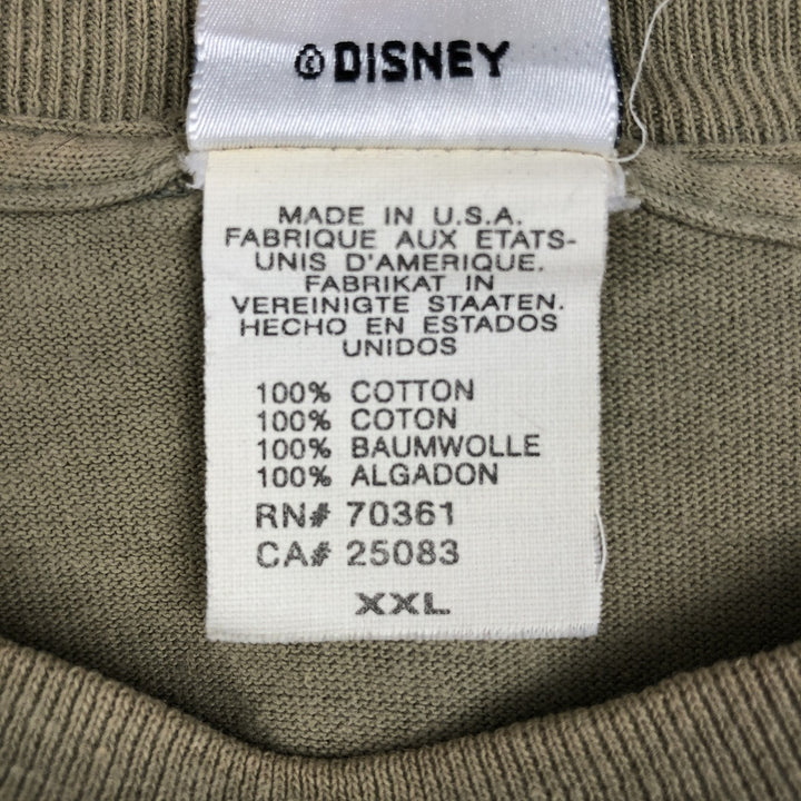 90'S Disney THE LION KING character print T-shirt, Made in USA, Men's XXL equivalent, Vintage cotton Khaki type Vintage Second Hand
