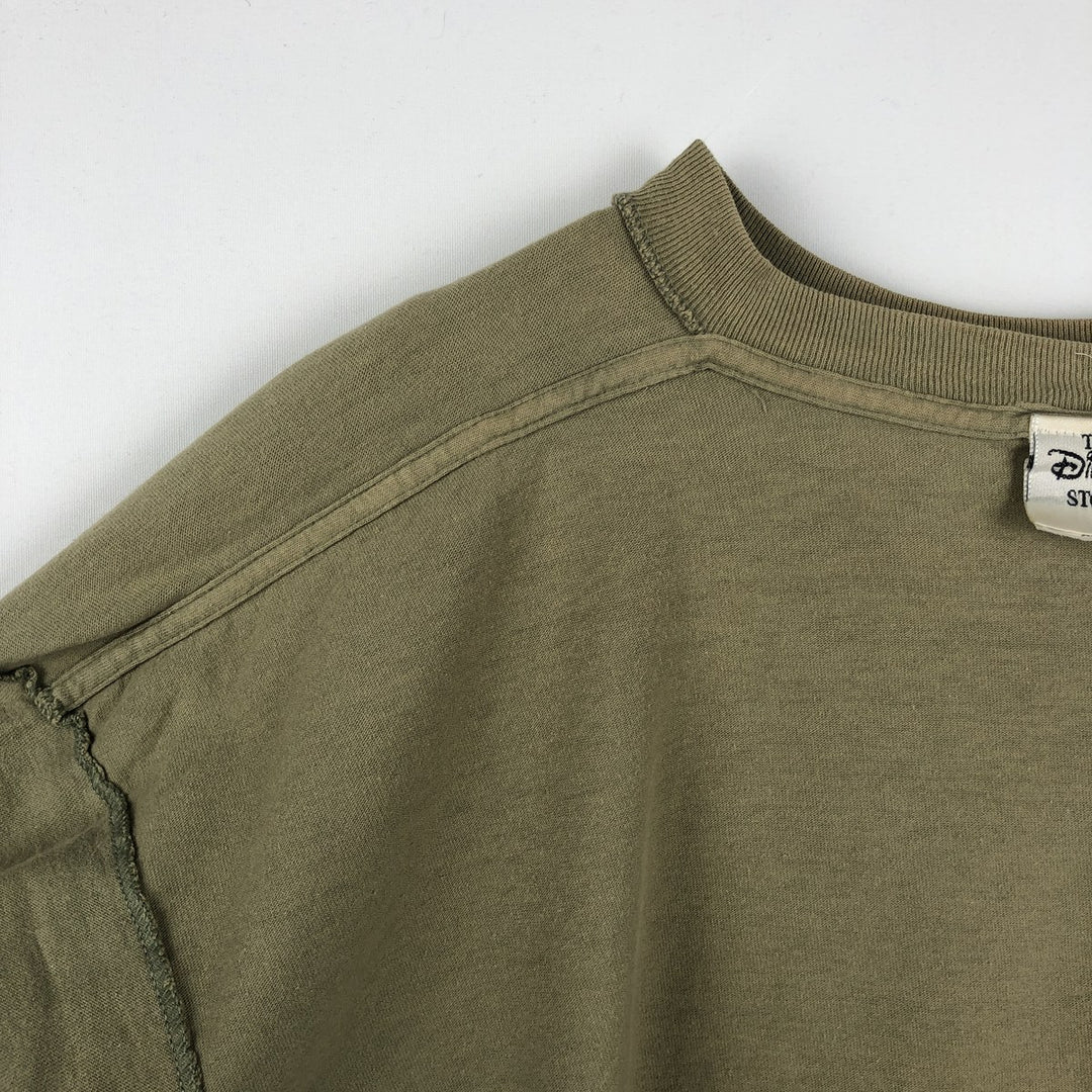 90'S Disney THE LION KING character print T-shirt, Made in USA, Men's XXL equivalent, Vintage cotton Khaki type Vintage Second Hand