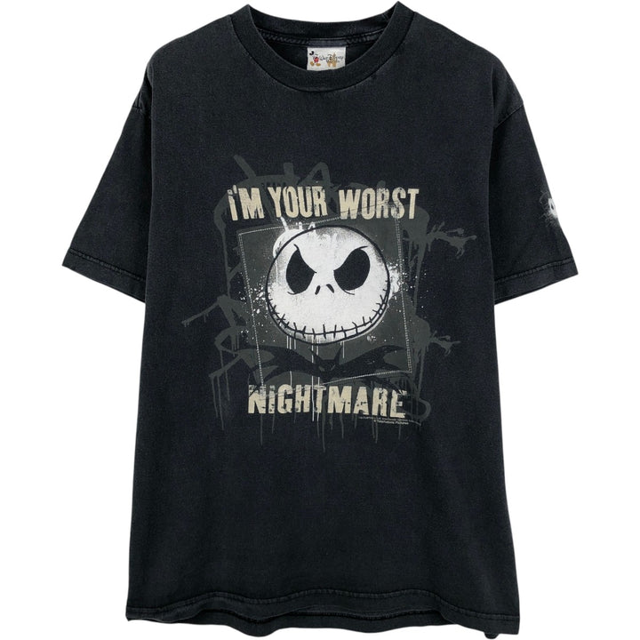 Disney The Nightmare Before Christmas Character Print T-Shirt (Men's Size L) cotton black type Vintage Second Hand
