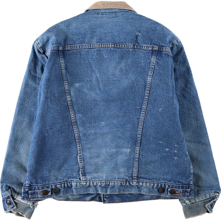 80s-90'S Wrangler Denim Jacket, Made in USA, Men's XL equivalent, Vintage cotton blue type Vintage Second Hand