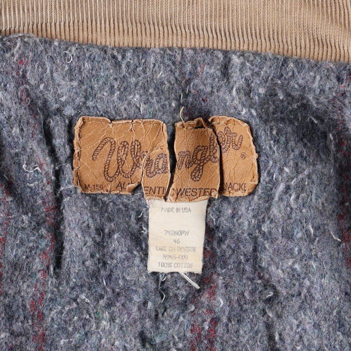 80s-90'S Wrangler Denim Jacket, Made in USA, Men's XL equivalent, Vintage cotton blue type Vintage Second Hand