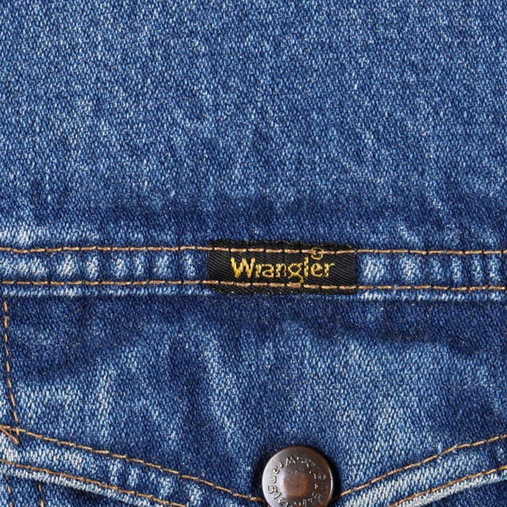 80s-90'S Wrangler Denim Jacket, Made in USA, Men's XL equivalent, Vintage cotton blue type Vintage Second Hand
