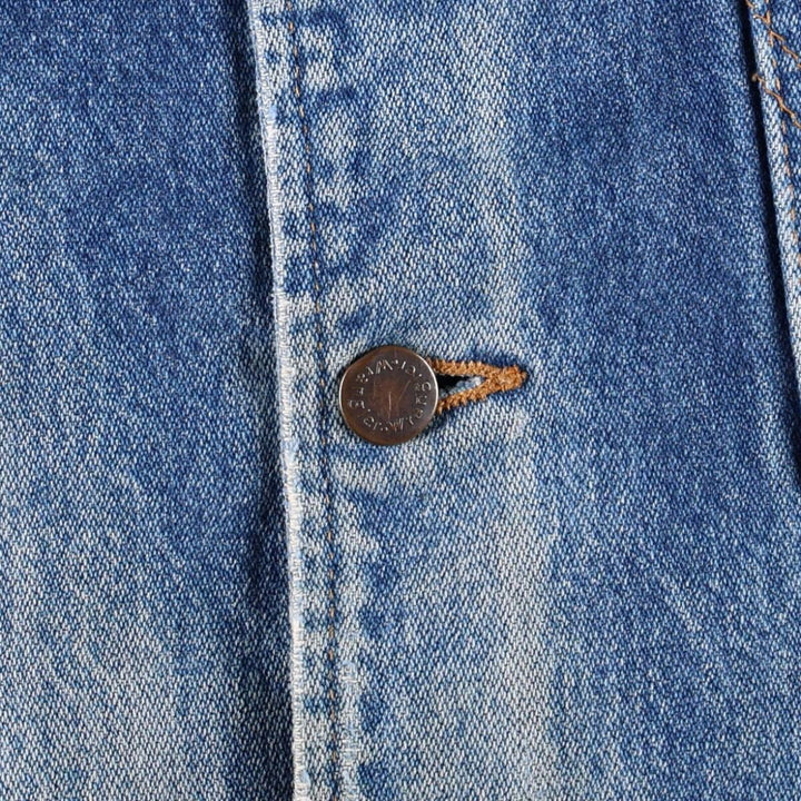 80s-90'S Wrangler Denim Jacket, Made in USA, Men's XL equivalent, Vintage cotton blue type Vintage Second Hand