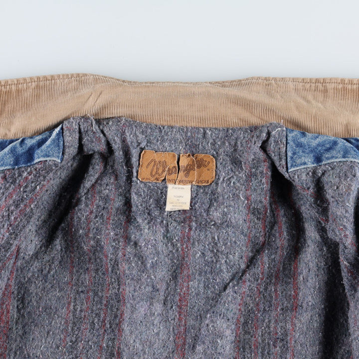 80s-90'S Wrangler Denim Jacket, Made in USA, Men's XL equivalent, Vintage cotton blue type Vintage Second Hand