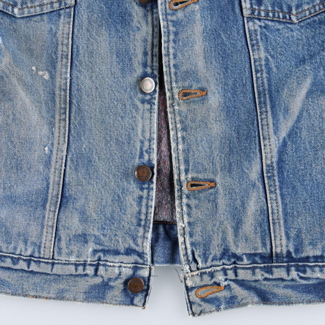80s-90'S Wrangler Denim Jacket, Made in USA, Men's XL equivalent, Vintage cotton blue type Vintage Second Hand