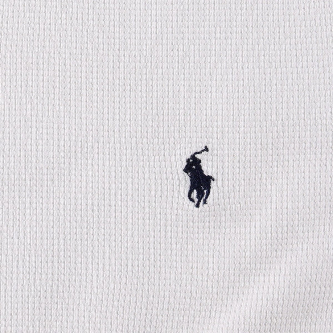 Ralph Lauren POLO RALPH LAUREN Thermal Long T-shirt Waffle Men's M size cotton white type Vintage Second Hand