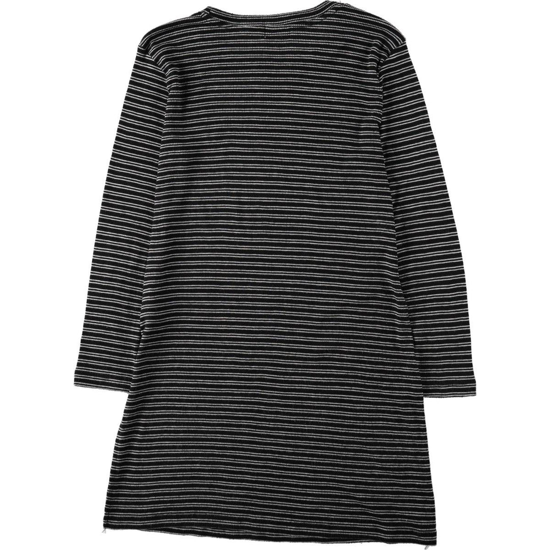 OLD NAVY Border Pattern Long T-Shirt (Women's Size M) polyester black type Vintage Second Hand