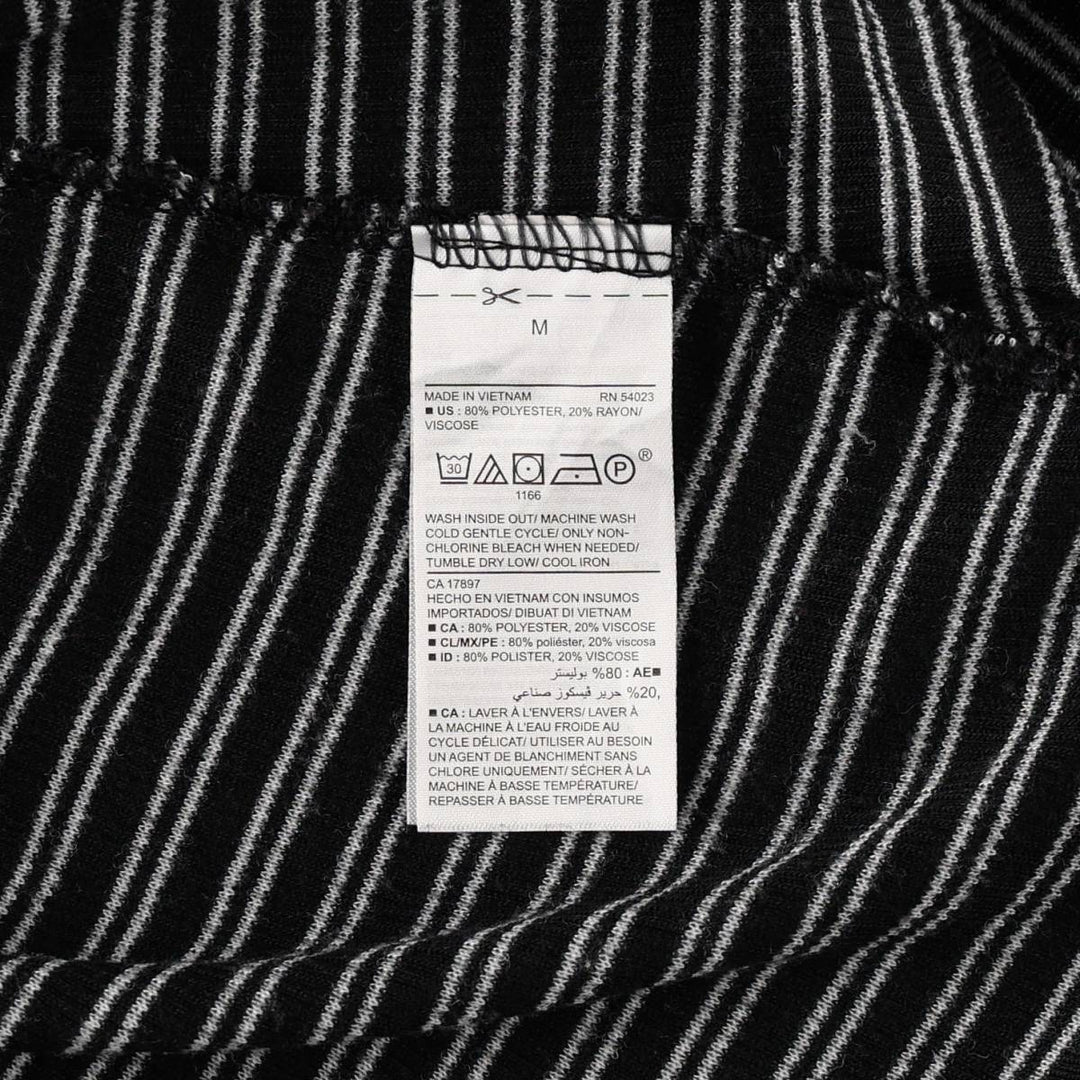 OLD NAVY Border Pattern Long T-Shirt (Women's Size M) polyester black type Vintage Second Hand