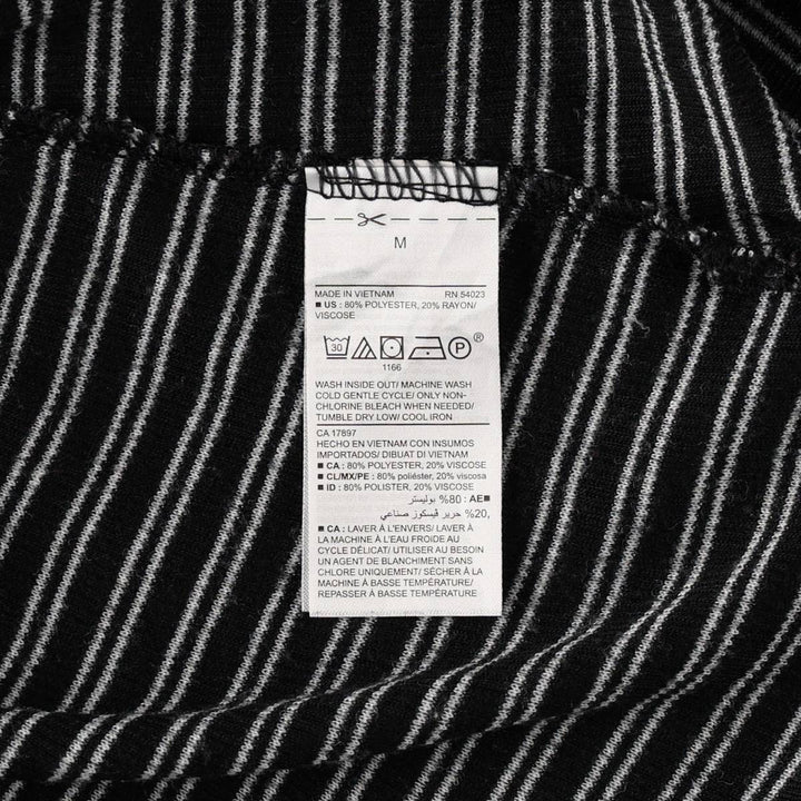 OLD NAVY Border Pattern Long T-Shirt (Women's Size M) polyester black type Vintage Second Hand