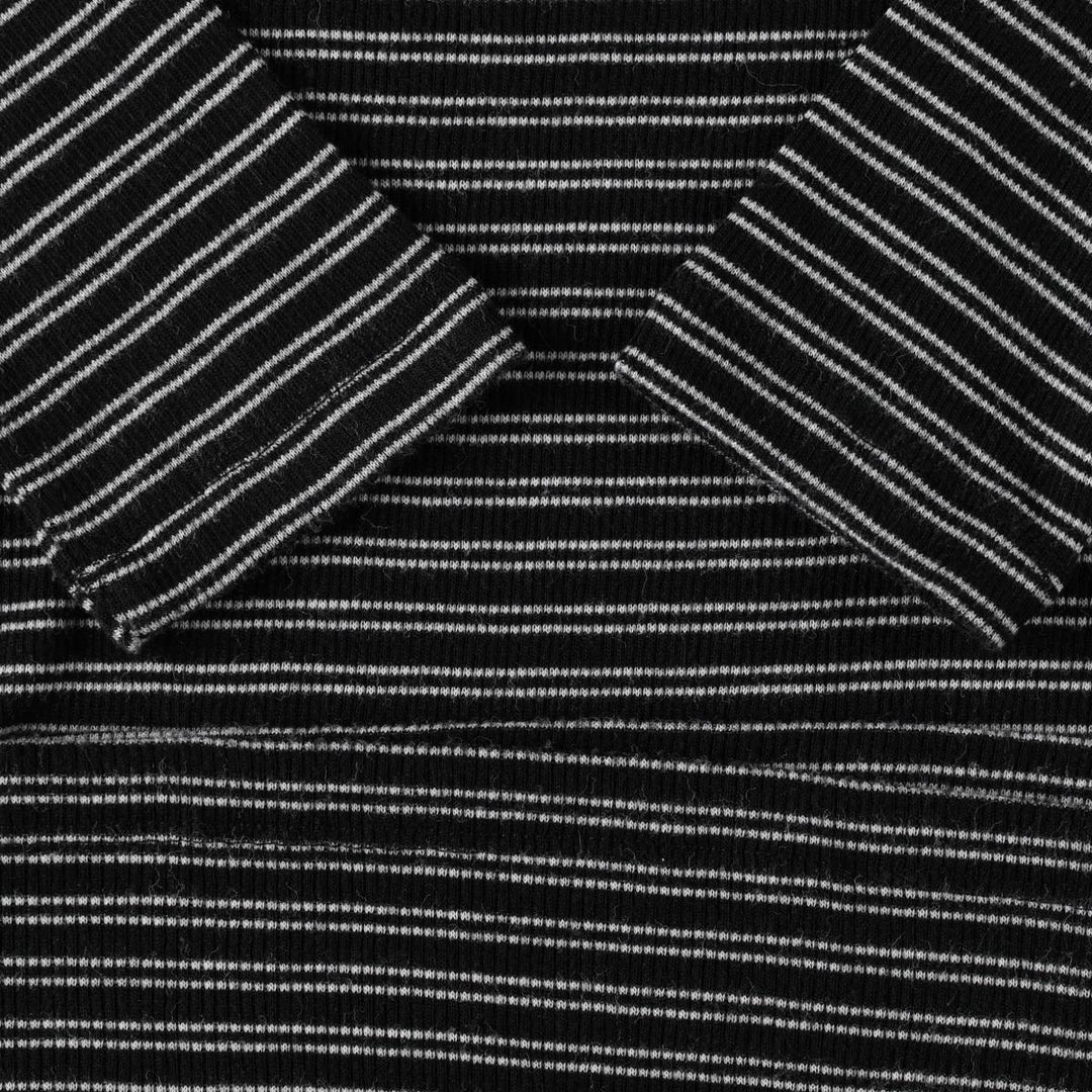 OLD NAVY Border Pattern Long T-Shirt (Women's Size M) polyester black type Vintage Second Hand