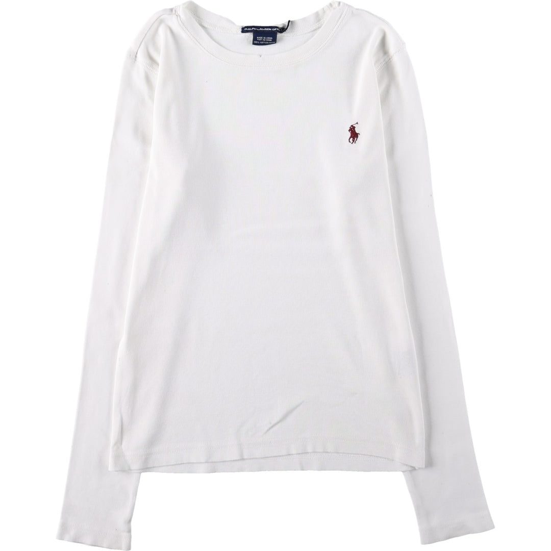 Ralph Lauren SPORT Long-Sleeve T-Shirt (Women's Size M) cotton white type Vintage Second Hand