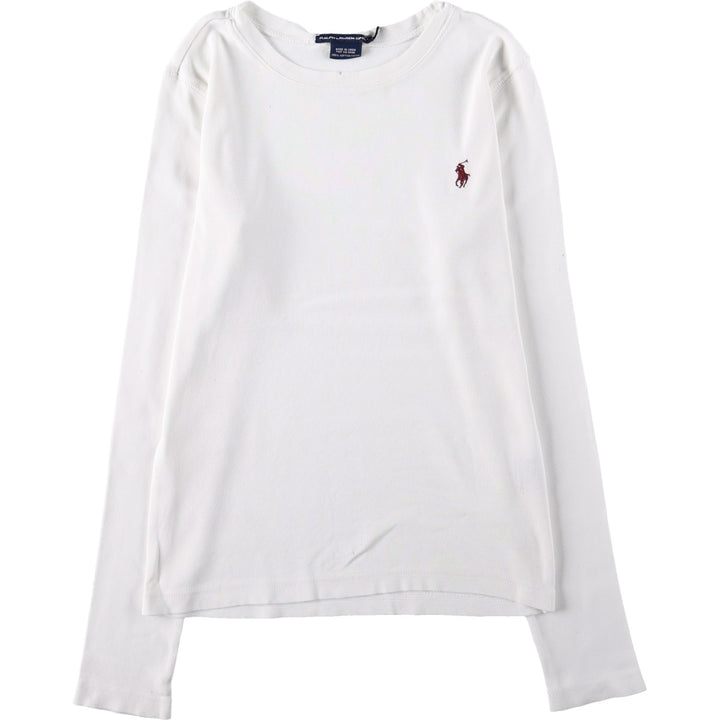 Ralph Lauren SPORT Long-Sleeve T-Shirt (Women's Size M) cotton white type Vintage Second Hand