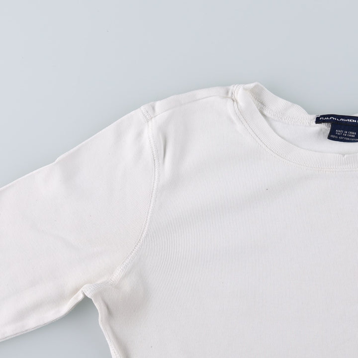 Ralph Lauren SPORT Long-Sleeve T-Shirt (Women's Size M) cotton white type Vintage Second Hand