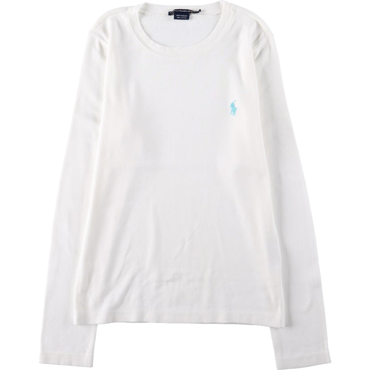 Ralph Lauren SPORT Long-Sleeve T-Shirt (Women's Size L) cotton white type Vintage Second Hand
