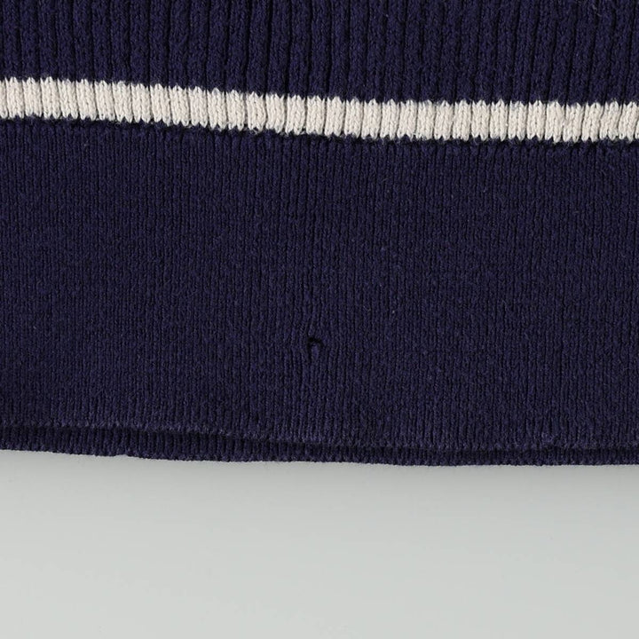 Ralph Lauren LRL LAUREN JEANS COMPANY Striped Pattern Cotton Knit Sweater, Women's Size M (approx.) cotton navy blue type Vintage Second Hand