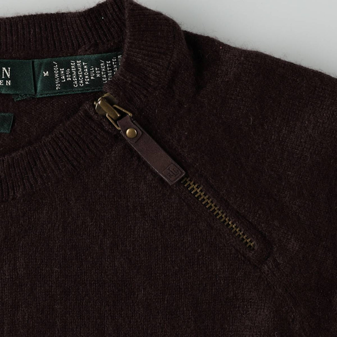 Ralph Lauren cashmere blend wool knit sweater, men's size M (approx.) wool brown type Vintage Second Hand