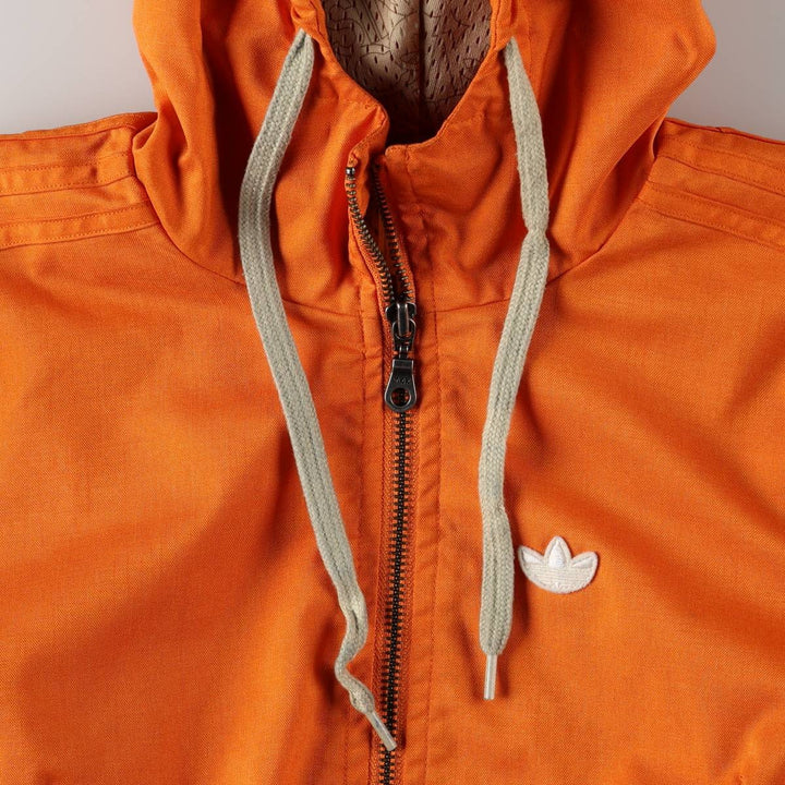 2000'S Adidas Originals hooded windbreaker, women's size M (approx.) polyester orange type Vintage Second Hand