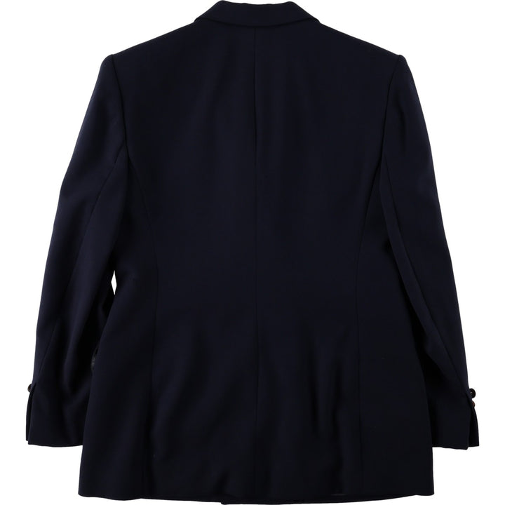 Ralph Lauren LAUREN Double-breasted peaked lapel navy blazer tailored jacket, made in USA, women's size L equivalent. wool navy blue type Vintage Second Hand