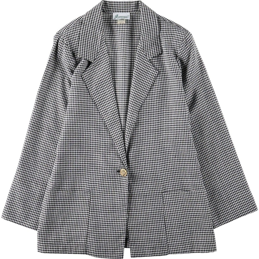 1980'S Joanna Check Pattern Easy Jacket Tailored Jacket Made in USA Women's Size M (Equivalent) Vintage polyester white type Vintage Second Hand