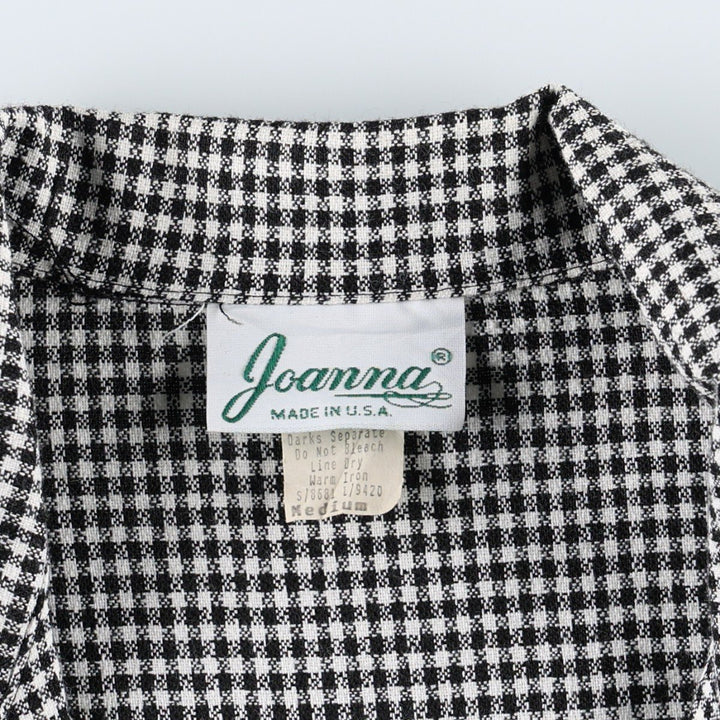 1980'S Joanna Check Pattern Easy Jacket Tailored Jacket Made in USA Women's Size M (Equivalent) Vintage polyester white type Vintage Second Hand