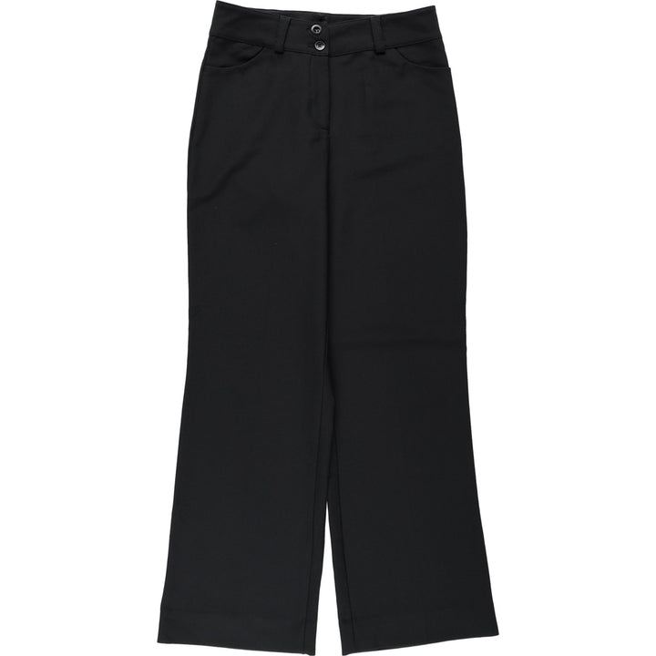 QS. Women's Slacks Pants, Size L (equivalent to W28) polyester black type Vintage Second Hand