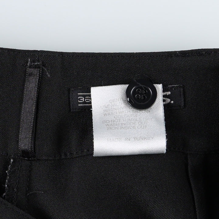 QS. Women's Slacks Pants, Size L (equivalent to W28) polyester black type Vintage Second Hand