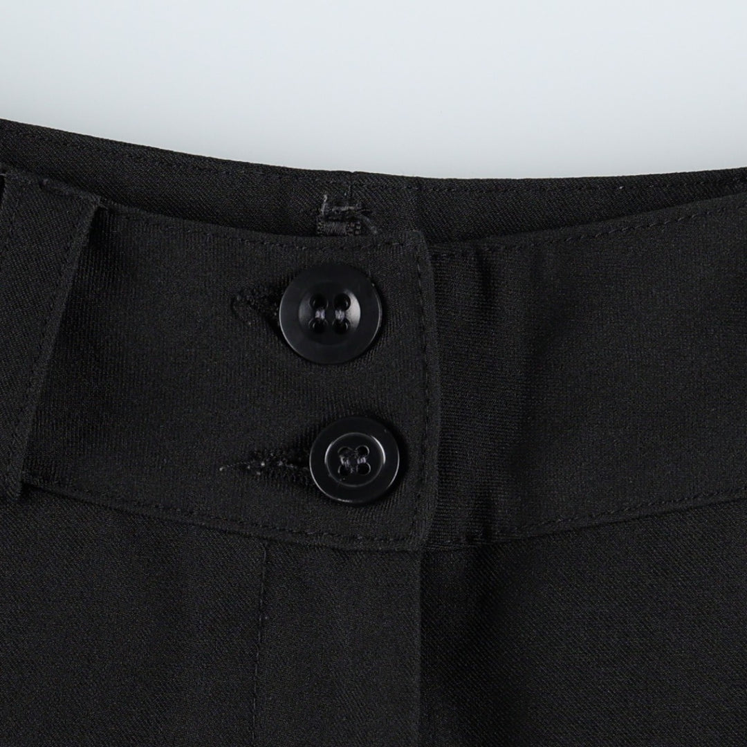 QS. Women's Slacks Pants, Size L (equivalent to W28) polyester black type Vintage Second Hand