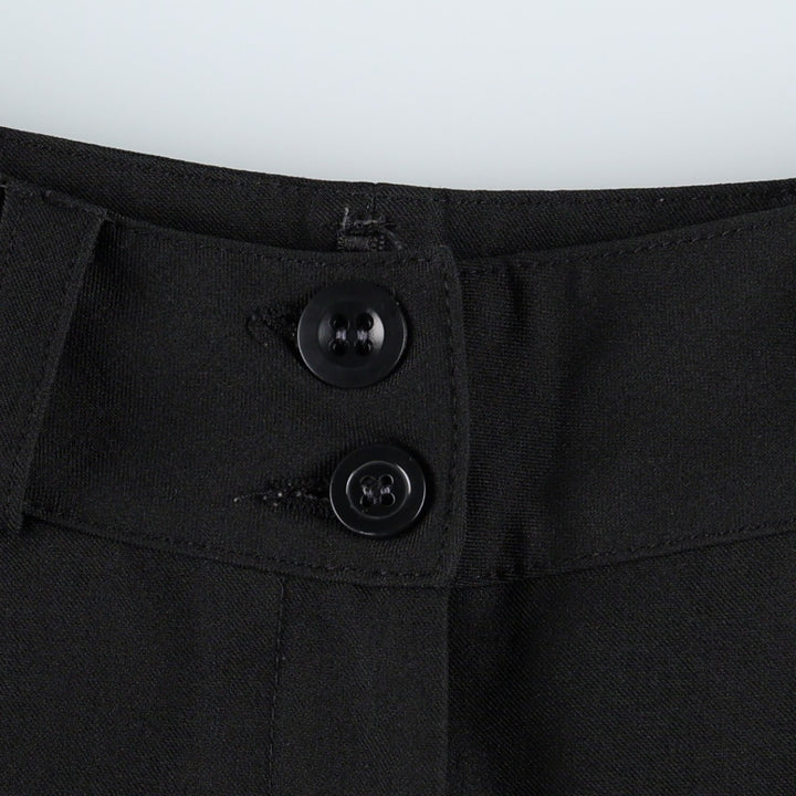 QS. Women's Slacks Pants, Size L (equivalent to W28) polyester black type Vintage Second Hand