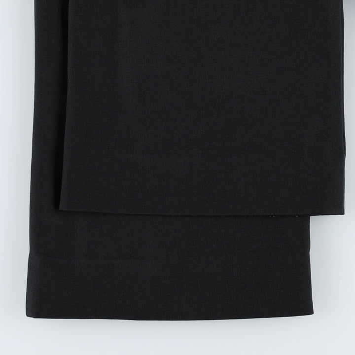 QS. Women's Slacks Pants, Size L (equivalent to W28) polyester black type Vintage Second Hand