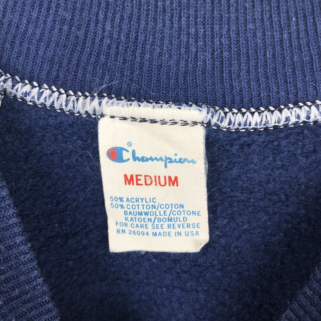 80'S Champion Tricolor Tag College Sweatshirt, Made in USA, Women's Size M (Equivalent), Vintage acrylic navy blue type Vintage Second Hand