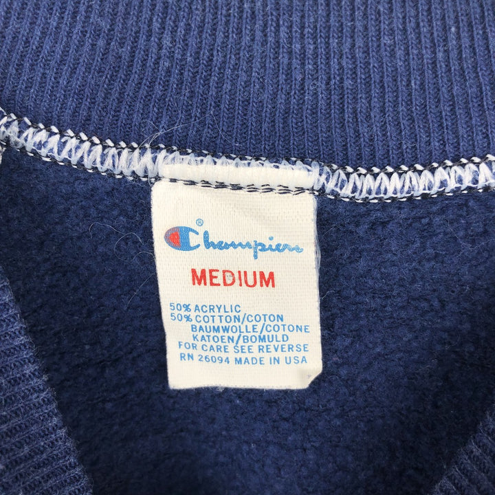 80'S Champion Tricolor Tag College Sweatshirt, Made in USA, Women's Size M (Equivalent), Vintage acrylic navy blue type Vintage Second Hand