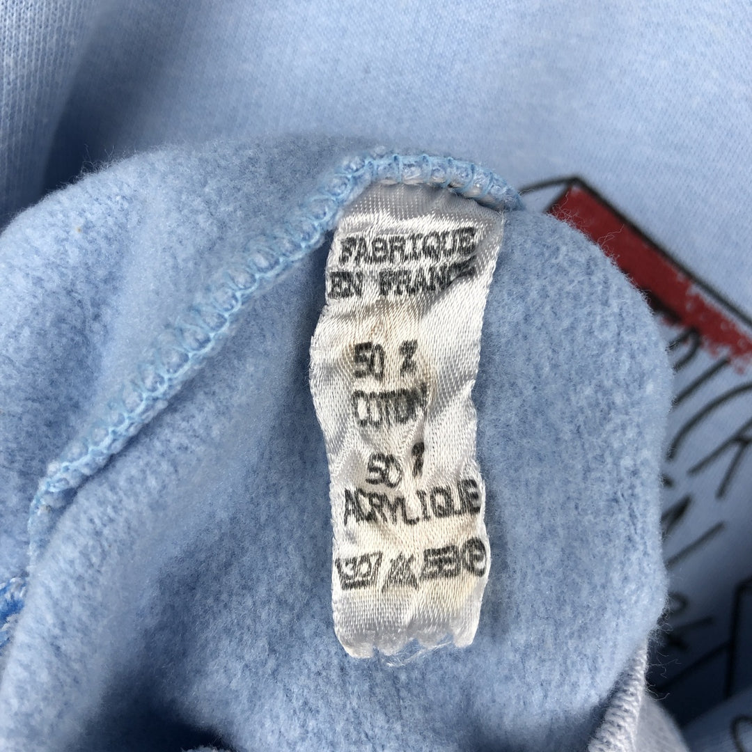 80'S GTI Sportswear Printed Sweatshirt, Made in France, Women's Size L (approx.), Vintage cotton Blue type light blue Vintage Second Hand