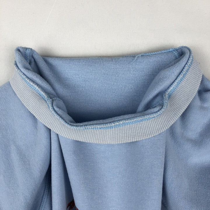 80'S GTI Sportswear Printed Sweatshirt, Made in France, Women's Size L (approx.), Vintage cotton Blue type light blue Vintage Second Hand