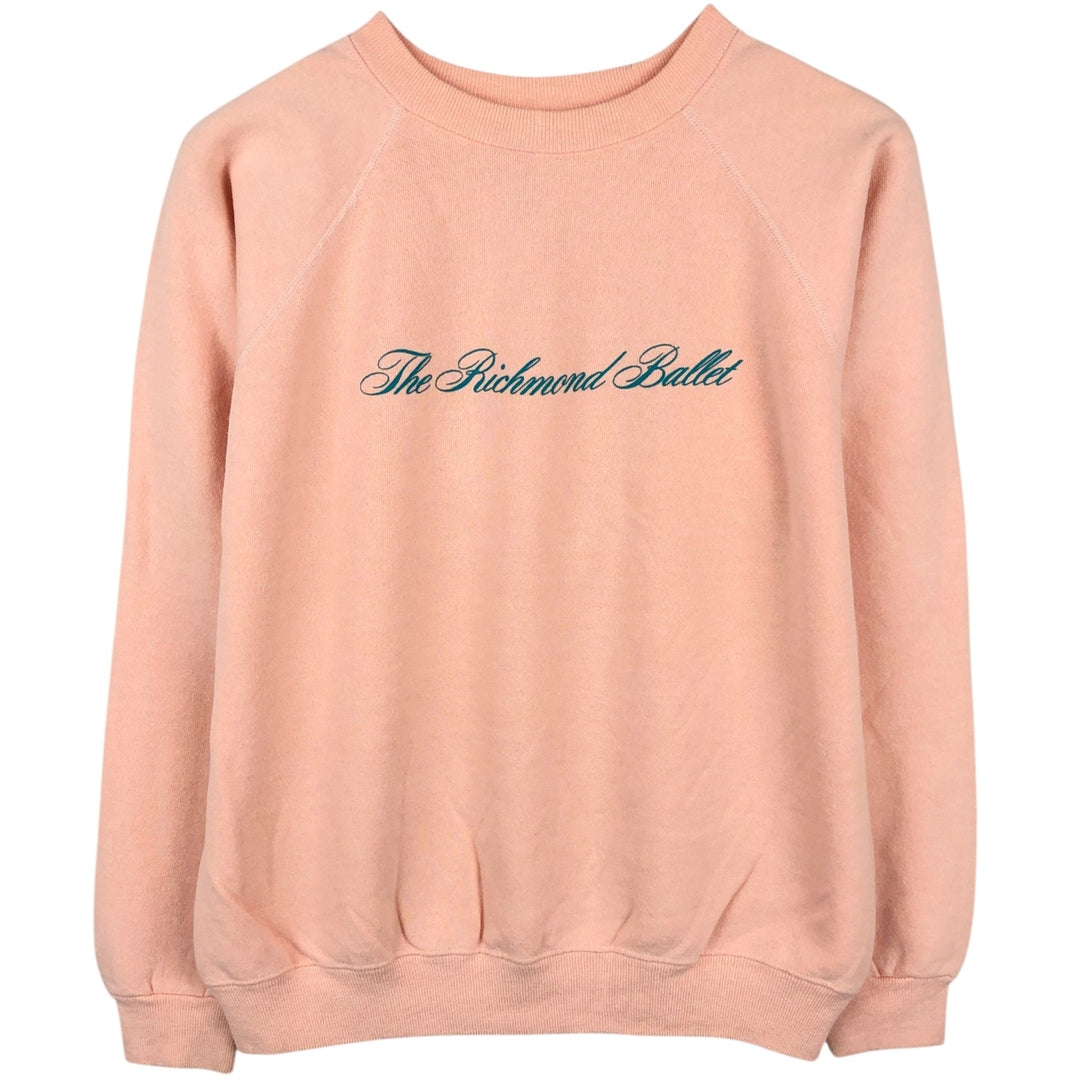 Vintage 1980'S Hanes blue tag print sweatshirt, made in the USA, size L, men's cotton coral Vintage Second Hand