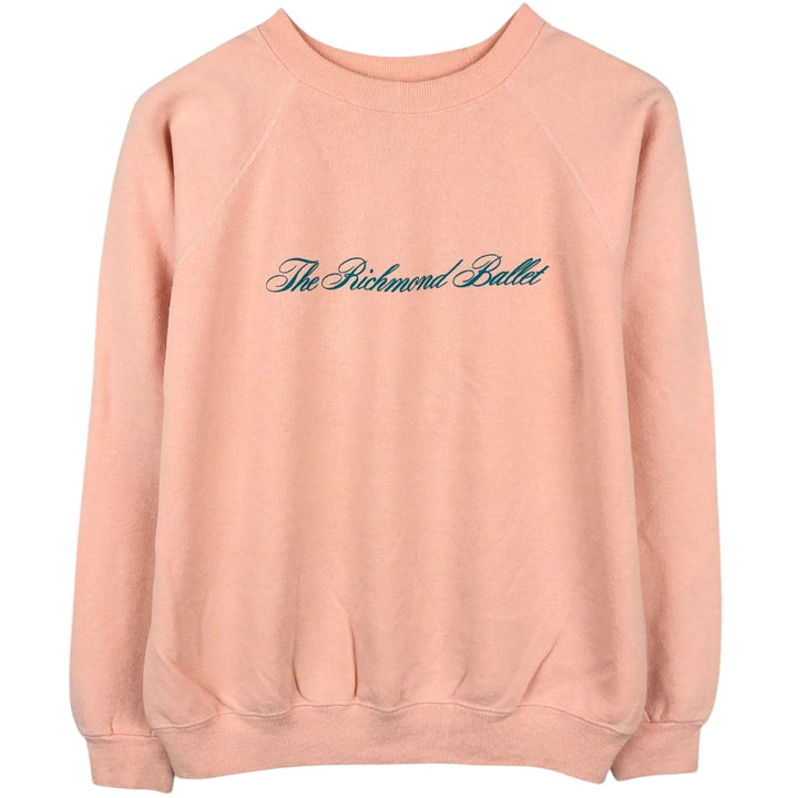 Vintage 1980'S Hanes blue tag print sweatshirt, made in the USA, size L, men's cotton coral Vintage Second Hand